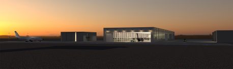 The Mercure industrial assembly hall: direct access to one of the longest runways in Europe.